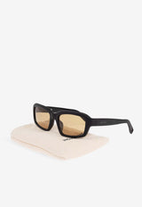 Jacquemus Marino Rectangular Sunglasses Yellow JAC64 0-C1SUN