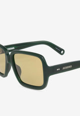 Jacquemus Cabana Square Sunglasses Yellow JAC86 0-C3SUN