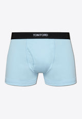 Tom Ford Logo Jacquard Stretch Boxer Briefs Light Blue T4LC31040 0-444