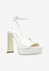 Karli 125 Crystal Satin Platform Sandals
