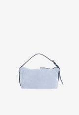 Moschino Suede Shoulder Bag Light Blue MC4185PP1M OF0-70A