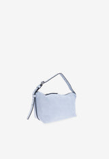 Moschino Suede Shoulder Bag Light Blue MC4185PP1M OF0-70A