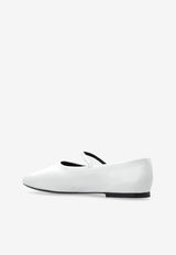 Tory Burch Mary-Jane Leather Ballet Flats  White 164682 0-100