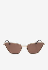 Alexander McQueen T-bar Cat-Eye Sunglasses Brown 821690 I3330-7024