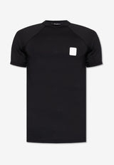 Balmain Logo Patch Crewneck T-shirt Black BWM351560 0-001
