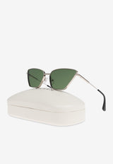 Alexander McQueen T-bar Cat-Eye Sunglasses Green 821690 I3330-1684