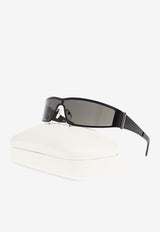 McQueen Logo Shield Sunglasses Gray 821679 I3330-1056