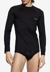 Balmain Logo Long-Sleeved Rashguard Black BWM021570 0-001