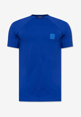 Balmain Logo Patch T-shirt Blue BWM351560 0-400