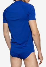 Balmain Logo Patch T-shirt Blue BWM351560 0-400