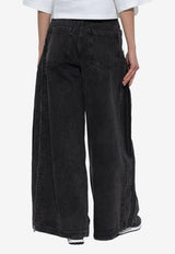 Adidas Originals Adilenium Season 3 Zip Washed Jeans Black JX9211 0-BLACK