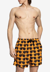 Moschino Printed Sunglasses Swim Shorts  Orange KĄPIELOWE 251V3 A4231 9314-2061