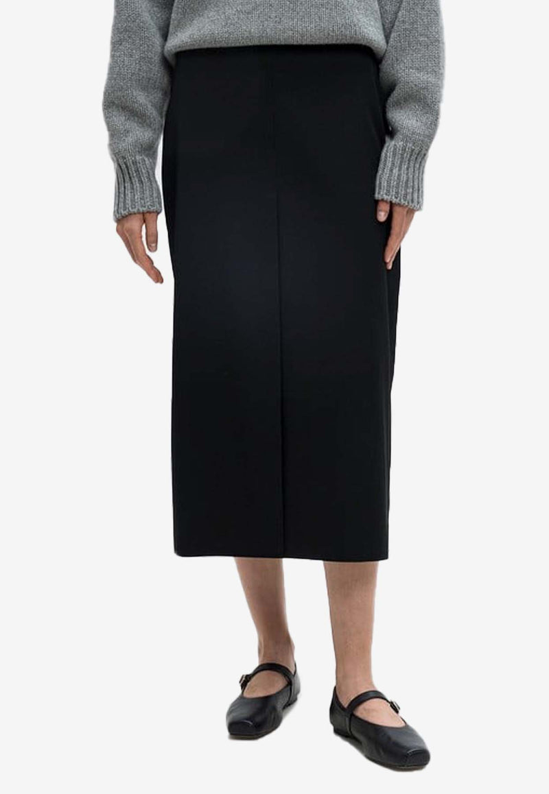 The Row Matias Viscose and Wool Midi Skirt Black 8159_W3039_BLK