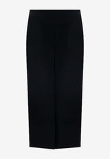 The Row Matias Viscose and Wool Midi Skirt Black 8159_W3039_BLK