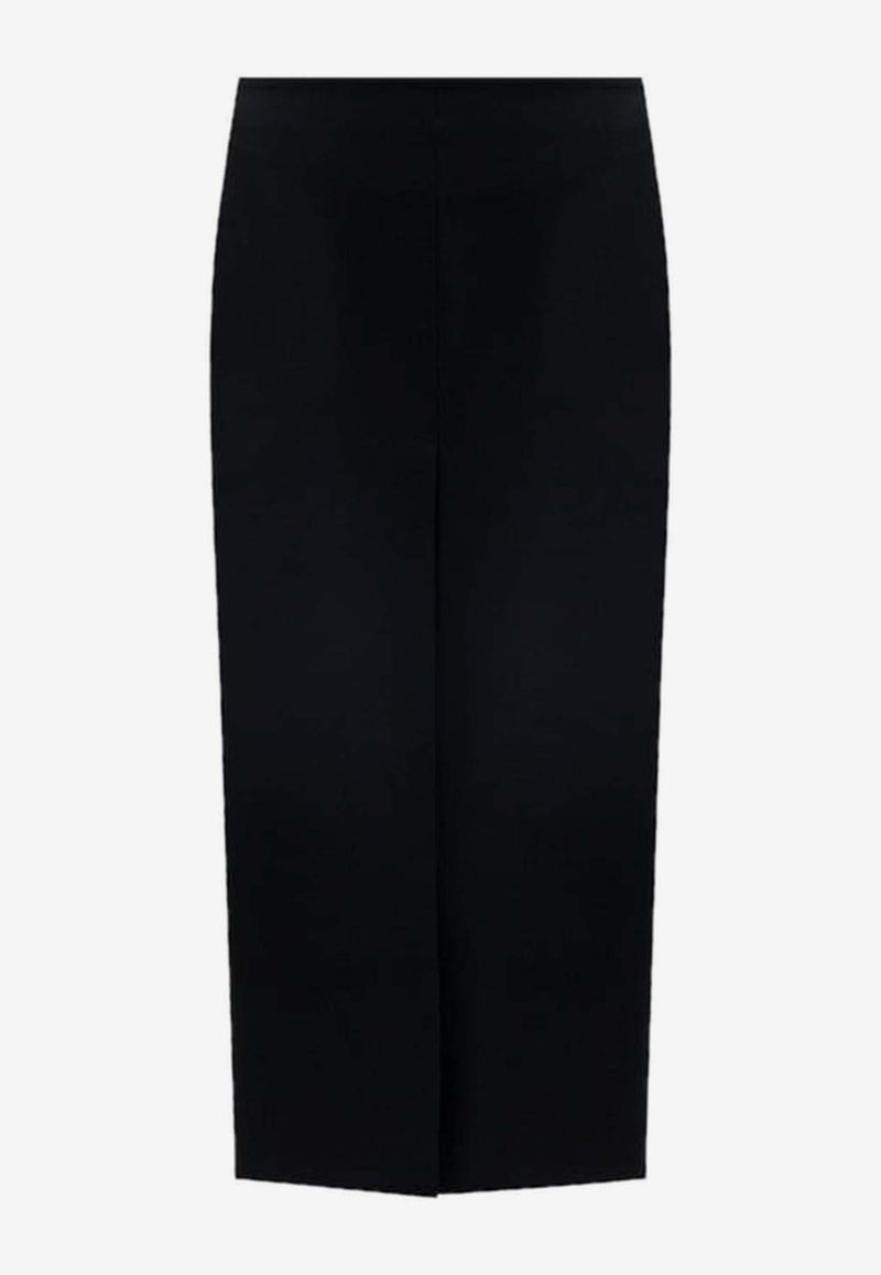 The Row Matias Viscose and Wool Midi Skirt Black 8159_W3039_BLK