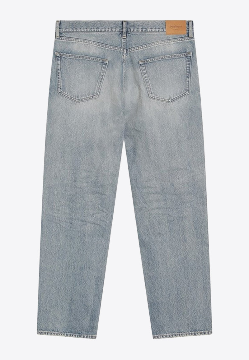 Saint Laurent Logo Patch Washed Jeans Blue 816412Y35AS/R_YSL-4415