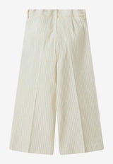 Girls Pinstriped Straight-Leg Pants