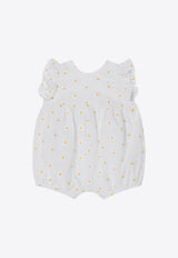 Baby Floral-Embroidery Short-Sleeved Onesie