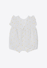 Baby Floral-Embroidery Short-Sleeved Onesie