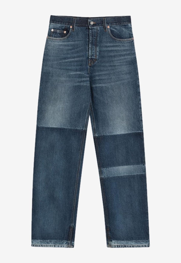 Gucci Two-Tone Wide-Leg Jeans Blue 816478XDC7X/Q_GUC-4681