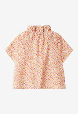 Girls Ruffled-Collar Floral Top