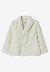 Boys Pinstriped Double-Breasted Blazer