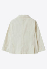 Boys Pinstriped Double-Breasted Blazer