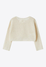 Baby Openwork Knit  Cardigan and Hat Set