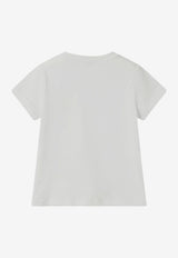 Girls Logo and Floral-Embroidery T-shirt