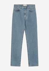 Washed Straight-Leg Jeans