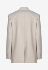 Saint Laurent Single-Breasted Wool Blazer Beige 817949Y2L82/Q_YSL-2630