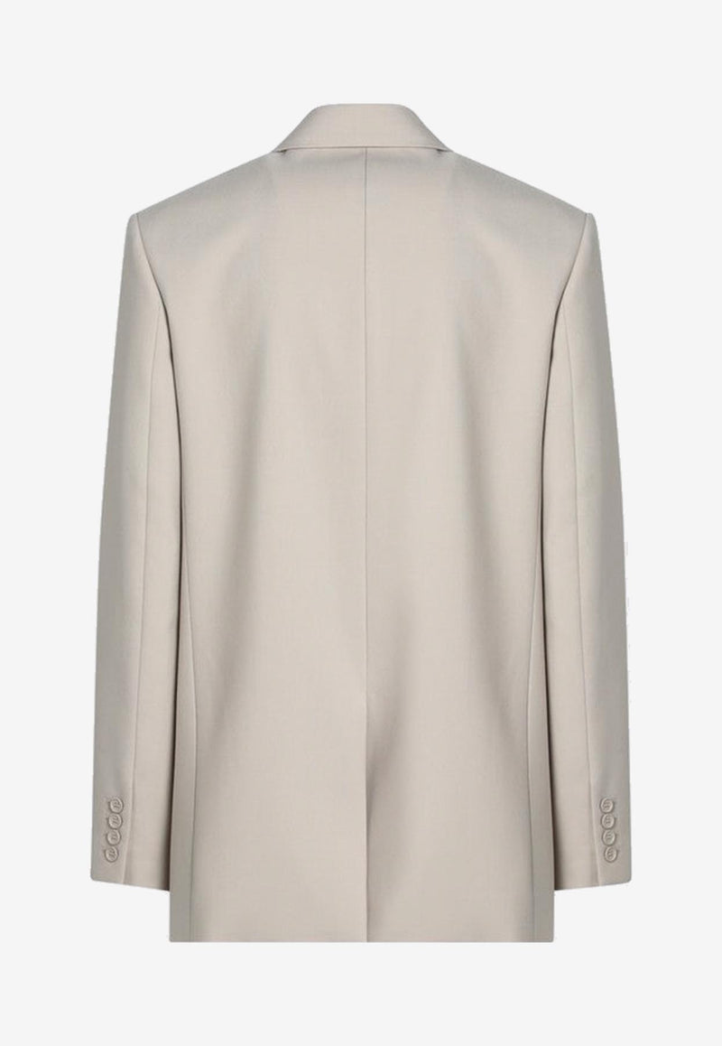 Saint Laurent Single-Breasted Wool Blazer Beige 817949Y2L82/Q_YSL-2630