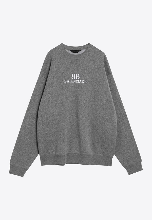 Balenciaga BB Logo Crewneck Sweatshirt Gray 818422T3368/R_BALEN-1380