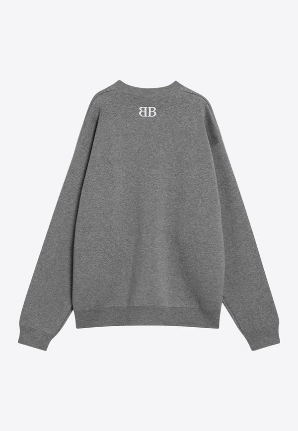Balenciaga BB Logo Crewneck Sweatshirt Gray 818422T3368/R_BALEN-1380