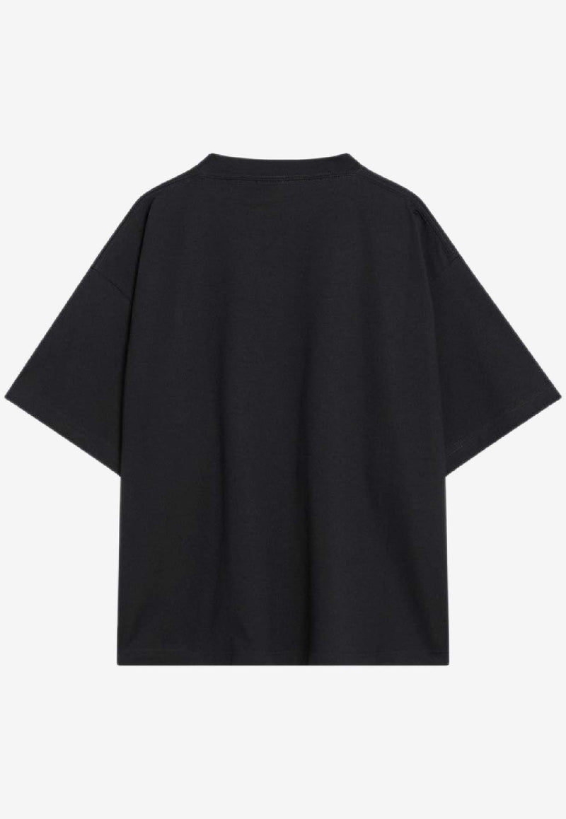 Balenciaga Nano BB Print Faded T-shirt Black 818431TSVU4/R_BALEN-1083