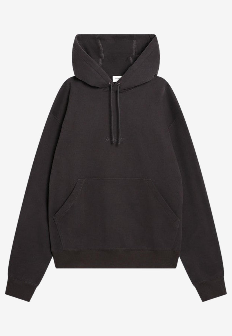 Saint Laurent Logo Embroidered Drawstring Hoodie Gray 818538Y36SW/R_YSL-1467