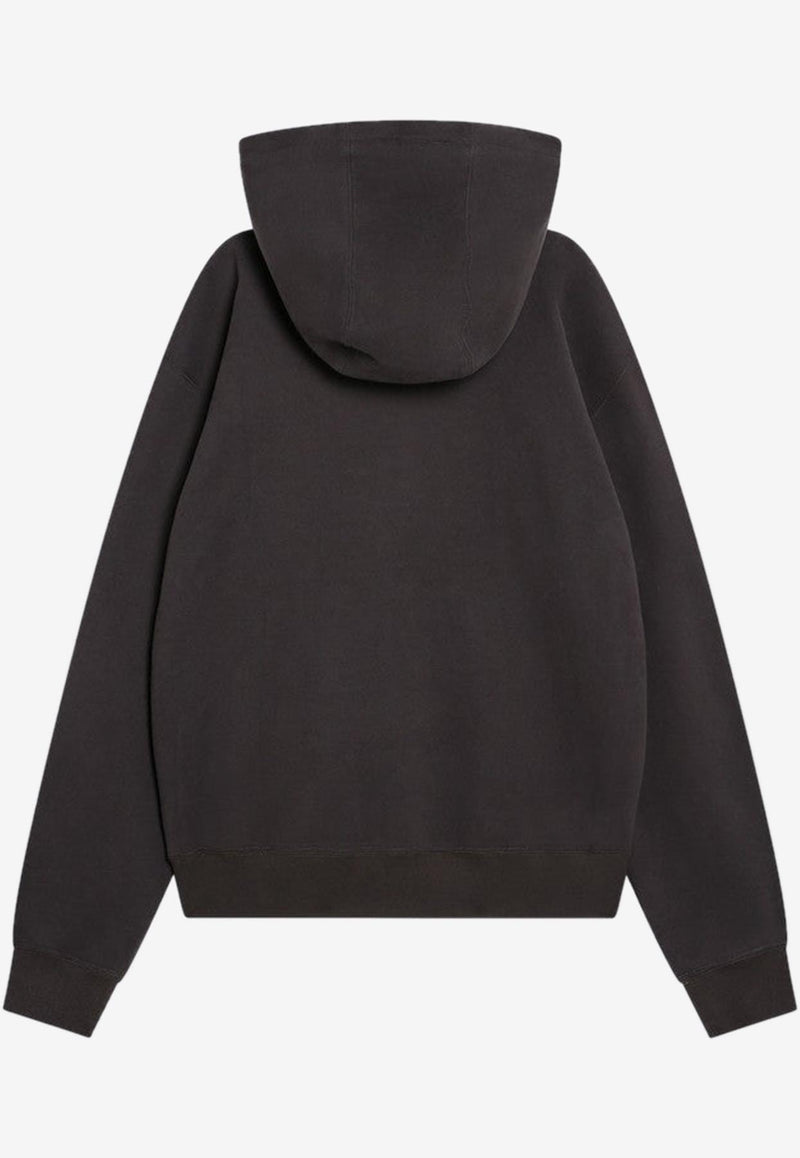 Saint Laurent Logo Embroidered Drawstring Hoodie Gray 818538Y36SW/R_YSL-1467