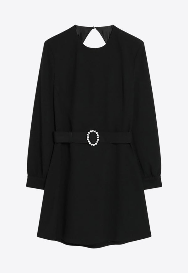 Saint Laurent Backless Mini Belted Dress Black 819619Y012W_YSL-1000