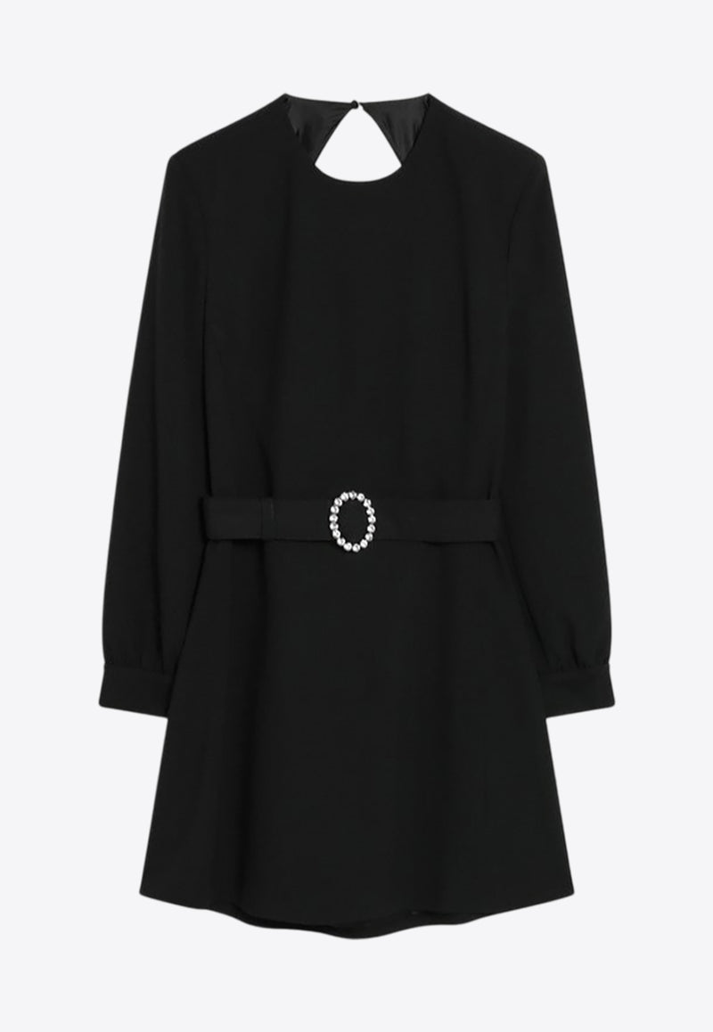 Saint Laurent Backless Mini Belted Dress Black 819619Y012W_YSL-1000