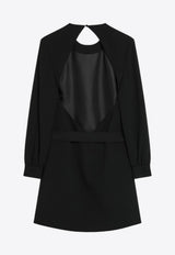 Saint Laurent Backless Mini Belted Dress Black 819619Y012W_YSL-1000