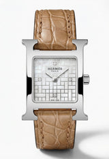 Mini Heure H 21mm Watch in Chai Matte Alligator Single Tour Strap