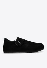 Birkenstock London Suede Buckled Loafers 1014960 0-BLACK