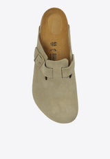 Birkenstock Boston Suede Buckled Clogs 1025788 0-FADED KHAKI