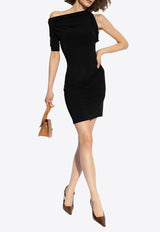 Drapeado Asymmetric Mini Dress