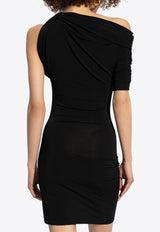 Drapeado Asymmetric Mini Dress