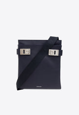 Ferragamo Twins Gancini Buckle Messenger Bag Midnight Blue 241624 TWINS 775174-MIDNIGHT