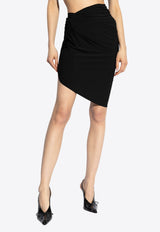 Drapeado Asymmetric Mini Skirt