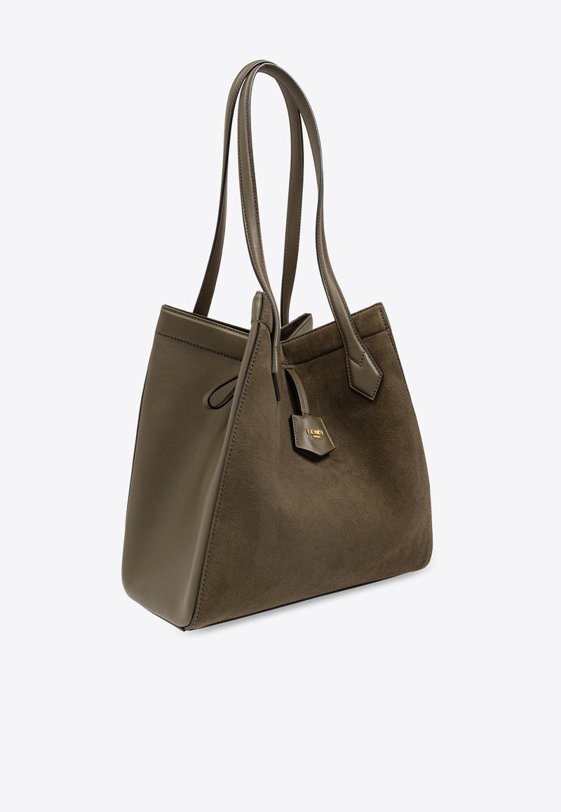 Fendi Medium Origami Suede Shoulder Bag 8BH414 AS79-F1PPT