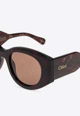 Chloé Square-Framed Sunglasses with Logo-Lettering Brown CH0251S 0-002
