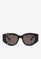 Chloé Square-Framed Sunglasses with Logo-Lettering Gray CH0251S 0-006